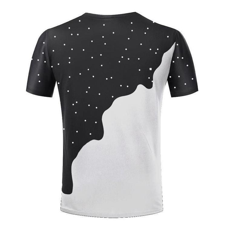 Mjölk T -Shirt med tryck över hela, Streetwear,(L) Rundhalsad Kortärmad