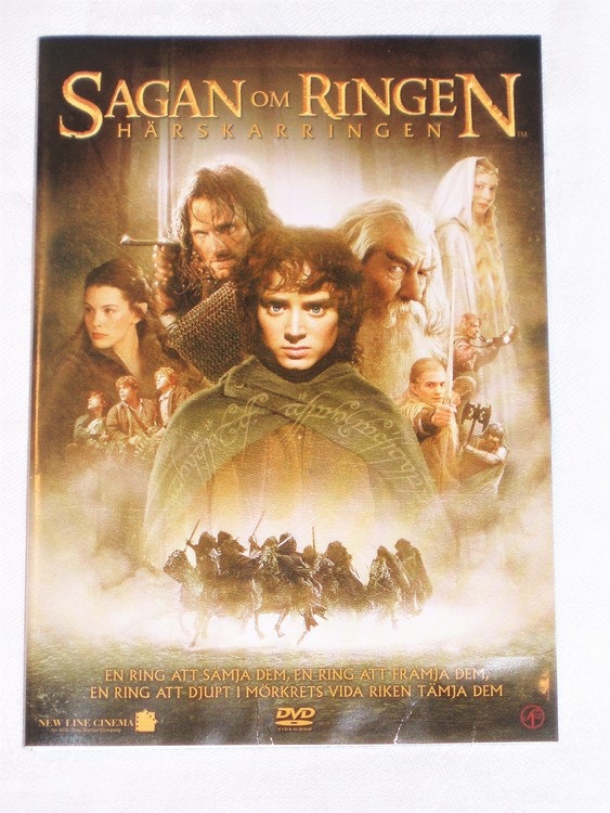 DVD Sagan om Ringen skiva&omslag svensk text.