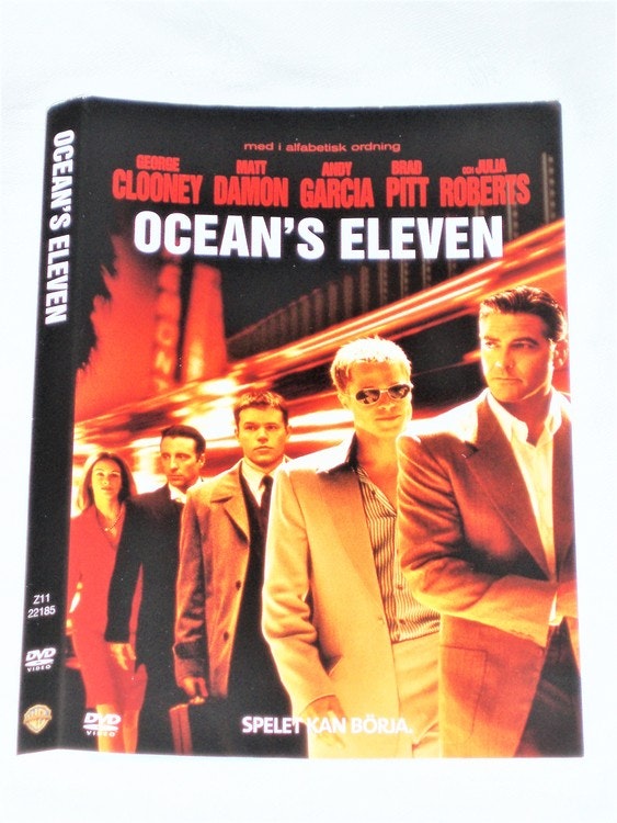 DVD Ocean´s Eleven skiva och omslag svensk text,normalt begagnat skick.