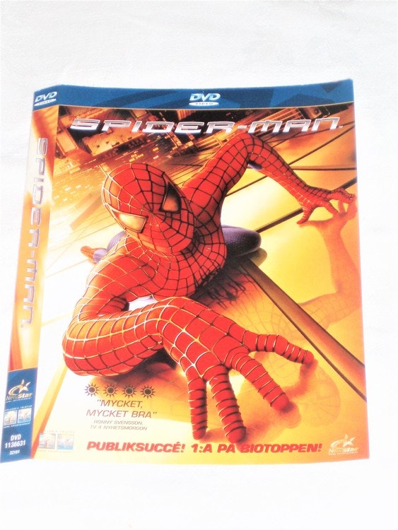 DVD Spiderman skiva och omslag svensk text.