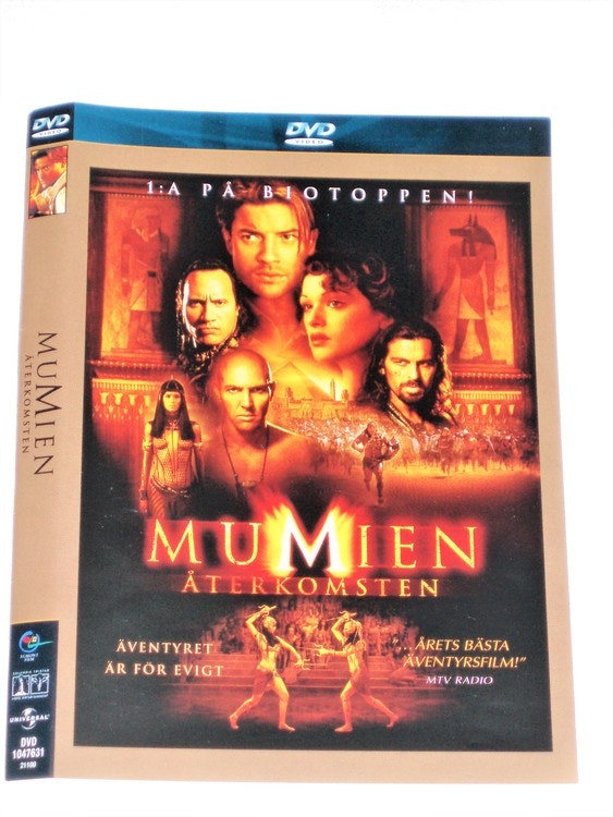 DVD Mumien skiva och omslag svensk text.