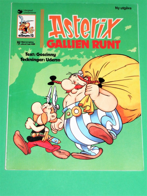 Asterix " Gallien Runt ", vg, normalskick, normalslitet, hj , album 12