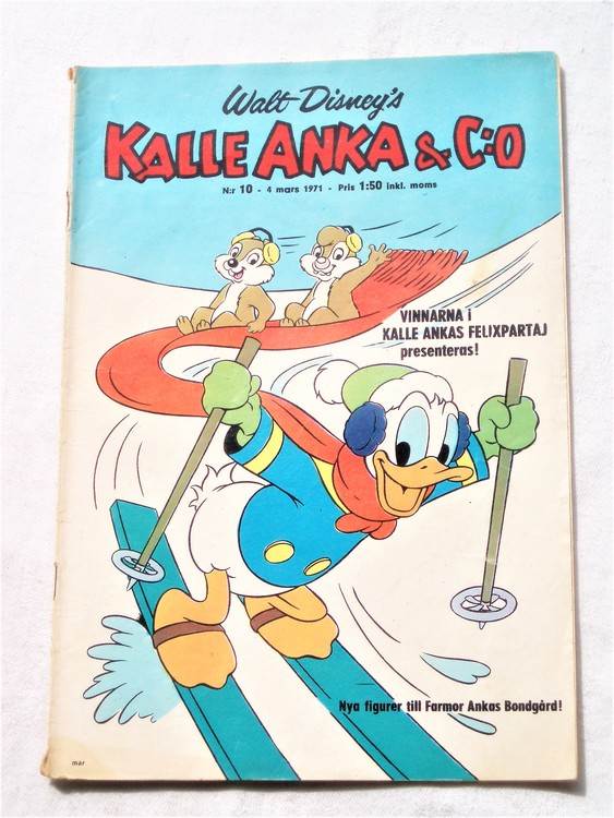 Kalle Anka&Co nr10,1971,normalskick, normalsliten,nött rygg