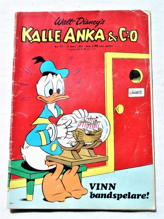 Kalle Anka&Co nr11 1973 bra skick,adressetikett baksida,rygg sliten.