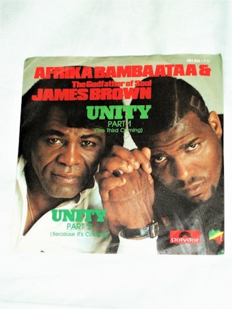 Africa Bambaataa & James Brown "Unity" mycket bra skick.