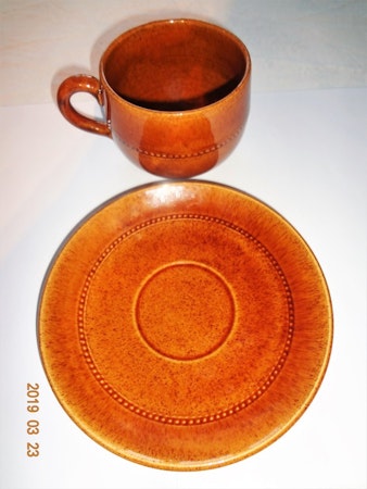 Old Höganäs Tekopp med pärlbård nr 650 1956-67 vikt: 477 g.Made in Sweden.