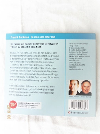Fredrik Backman"En Man Som Heter Ove"2012,Mycket bra skick.