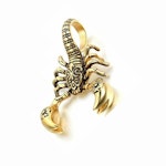 Skorpion Antik Guld med halskedja Vintage