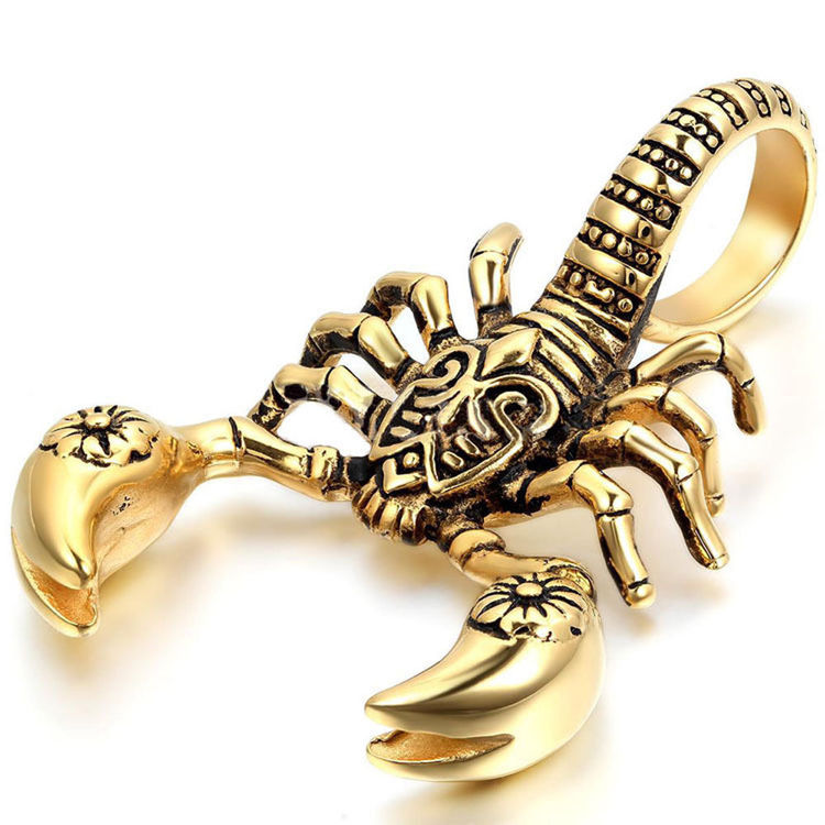Skorpion Antik Guld med halskedja Vintage för män eller kvinnor Hänge 5*4cm