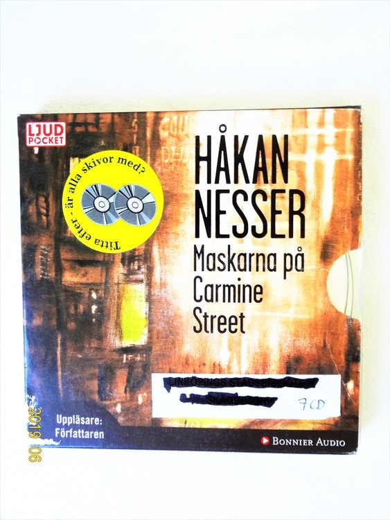 Håkan Nesser "Maskarna På Carmine Street" mycket bra skick.