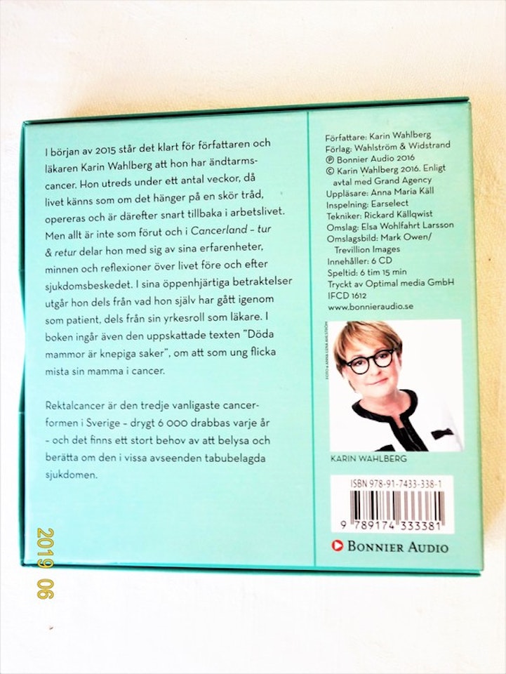 Karin Wahlberg "Cancerland Tur&Retur" mycket bra skick. begagnad.