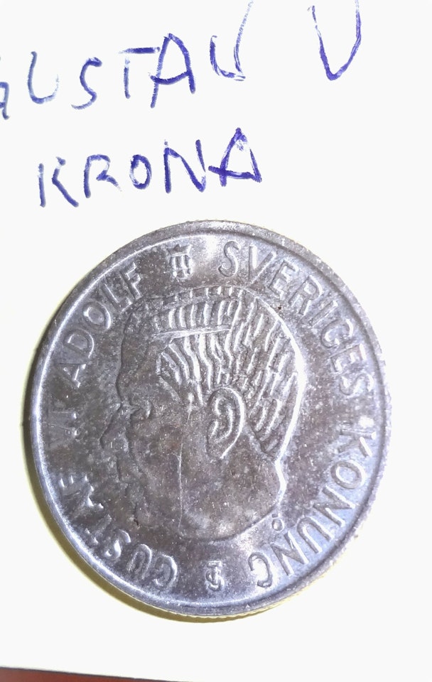 GUSTAV VI, 2-Krona 1961. Kung av Sverige från 1950-73.
