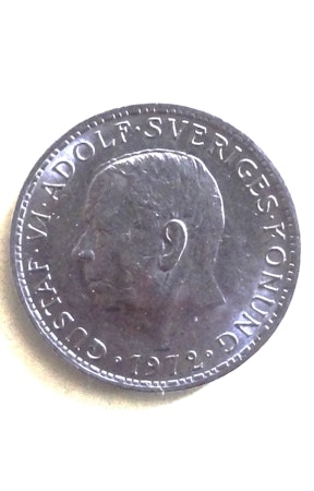 GUSTAV VI, 5-Krona 1972. Kung av Sverige från 1950-73.
