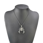 Skorpion Antik Silver med halskedja Vintage.