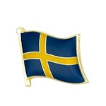 Sverige flaggpin Material: Metall 1.6 cm x 1.9 cm
