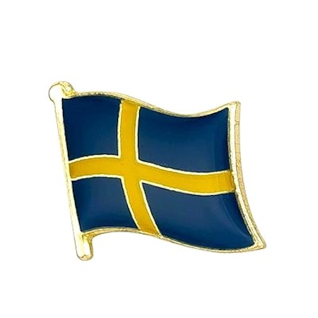 Sverige flaggpin Material: Metall 1.6 cm x 1.9 cm