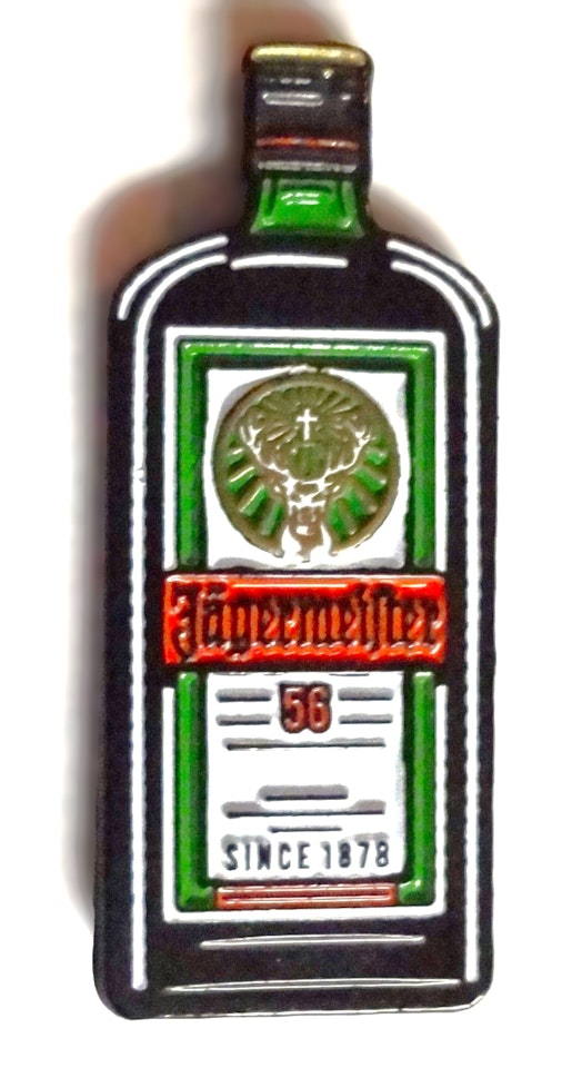 Jägermeister Pin h 3.5 b 1.4 cm Med 2 st Butterfly lås.