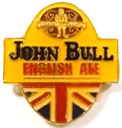 John Bull öl England Mått 2.0 x 1.9 cm.Butterfly clutch/pinslås.