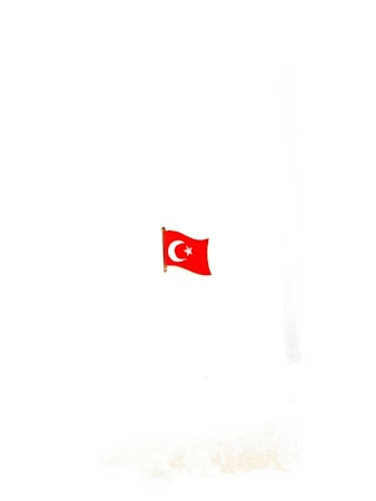 Turkiet flaggpin  Material: Metall Storlek: 1.6 cm x 1.9 cm