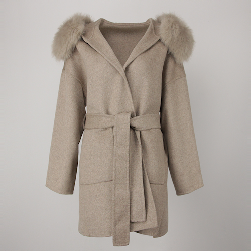 VALENTINA COAT KHAKI FAKE FUR