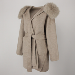 VALENTINA COAT KHAKI FAKE FUR