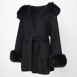 ANGELINA COAT BLACK FAKE FUR
