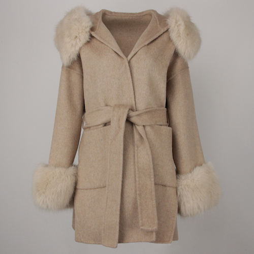 ANGELINA COAT TAN FAKE FUR