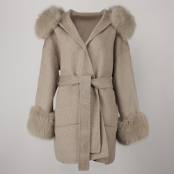 ANGELINA COAT KHAKI FAKE FUR