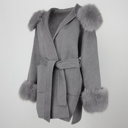 ANGELINA COAT GREY FAKE FUR