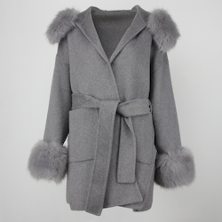 ANGELINA COAT GREY FAKE FUR