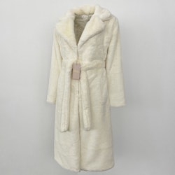 BIANCA FAKE FUR COAT WHITE