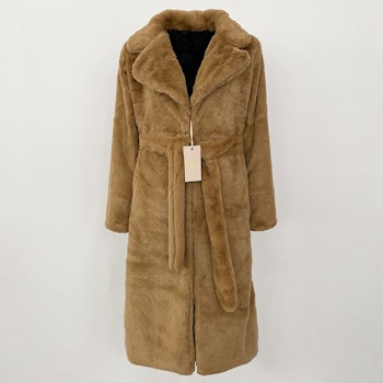 BIANCA FAKE FUR COAT CAMEL