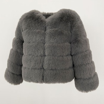 CANNES JACKET FAKE FUR GREY