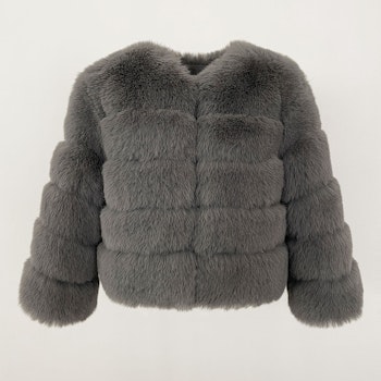 CANNES JACKET FAKE FUR GREY