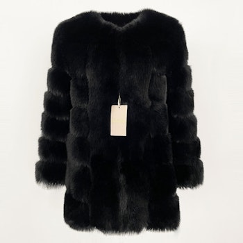 CANNES JACKET LONG FAKE FUR ALL BLACK