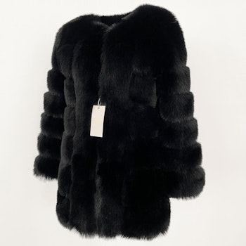 CANNES JACKET LONG FAKE FUR ALL BLACK
