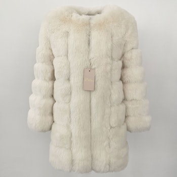 CANNES JACKET LONG FAKE FUR WHITE