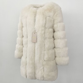 CANNES JACKET LONG FAKE FUR WHITE