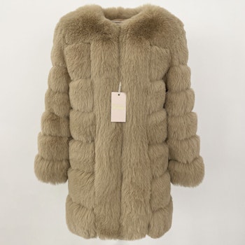 CANNES JACKET LONG FAKE FUR BEIGE
