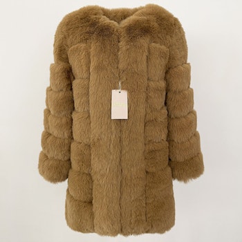 CANNES JACKET LONG FAKE FUR BEIGE