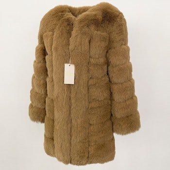 CANNES JACKET LONG FAKE FUR BEIGE