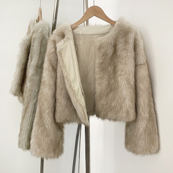 CARA FAKE FUR JACKET CREAM