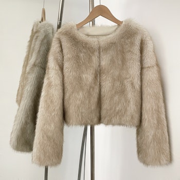 CARA FAKE FUR JACKET CREAM