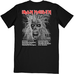 IRON MAIDEN: First Album Tracklist V.3 (back print) T-shirt (black)