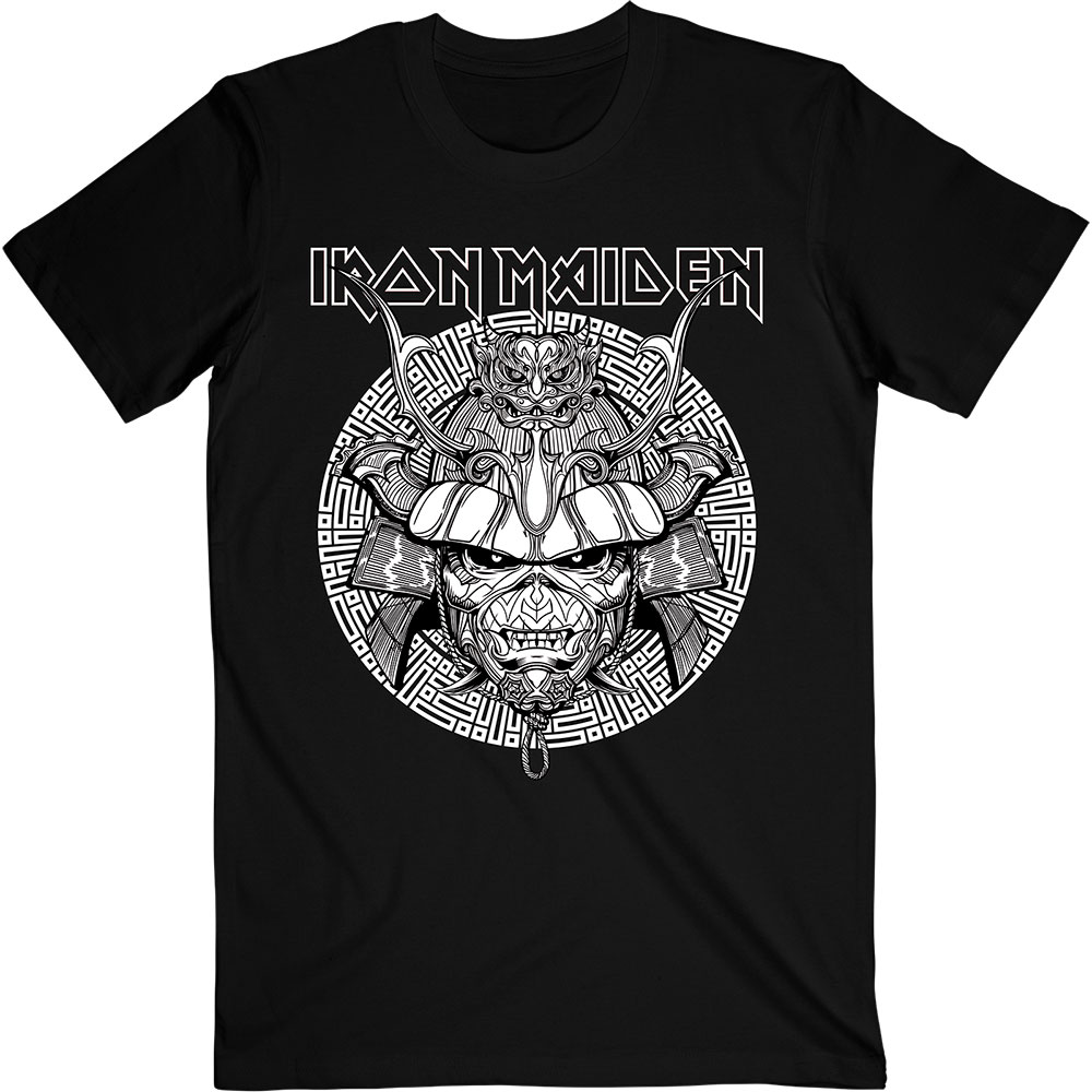 IRON MAIDEN: Samurai Graphic White T-shirt (black)
