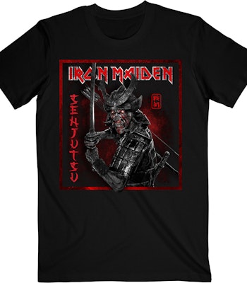 IRON MAIDEN: Senjutsu Cover Distressed Red T-shirt (black)