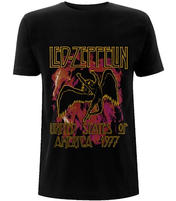 LED ZEPPELIN: Black Flames T-shirt (black)