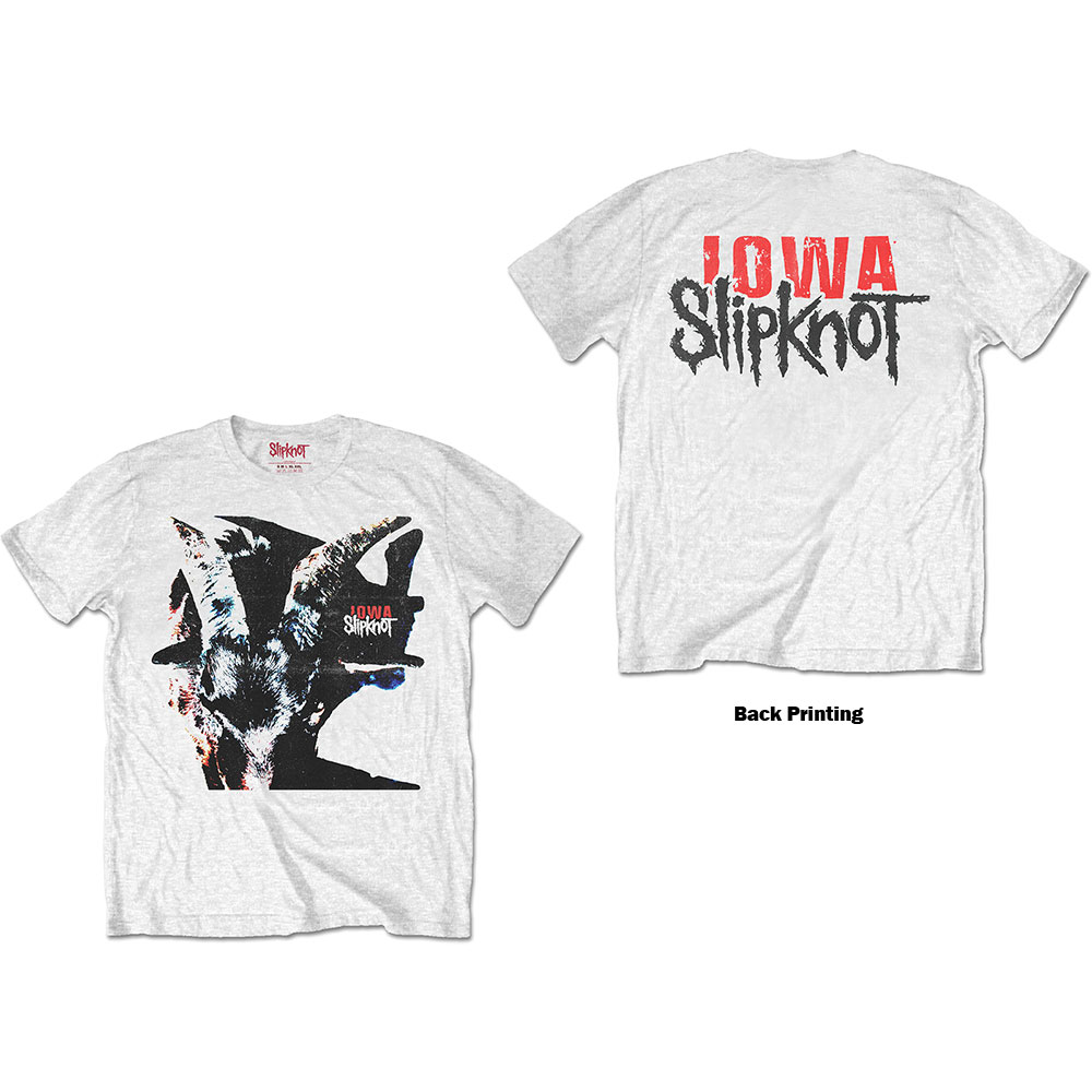 SLIPKNOT: Iowa Goat Shadow (Back Print) T-shirt (white)