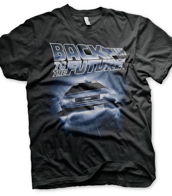 BACK TO THE FUTURE: Flying Delorean T-Shirt (Black)