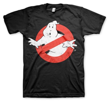 GHOSTBUSTERS: Ghostbusters Distressed Logo T-shirt (Black)